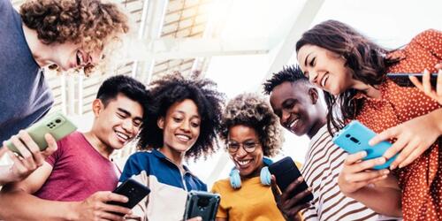 Teenagers on phones
